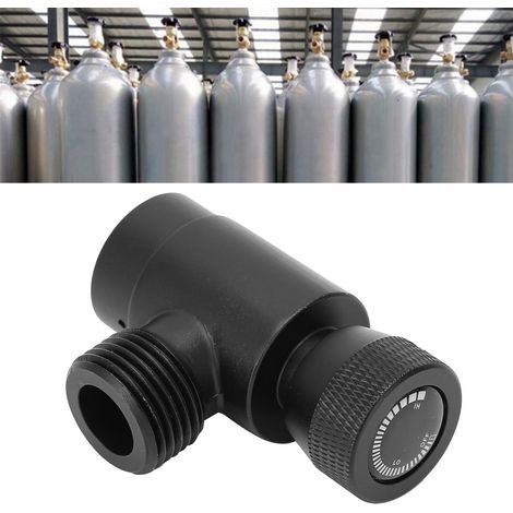 Adaptateur de Recharge CO2 pour Cylindre Sodastream - Valve Intégrée Sécurité - Aluminium Noir - Thread W21.8-14/TR21-4 - Recharge Facile Pratique (1/5)