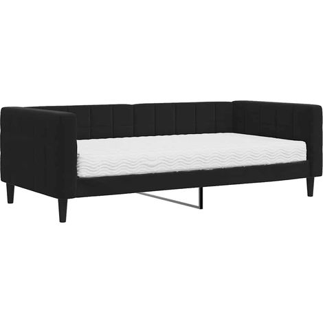 Maison Exclusive - Divano Letto con Materasso Nero 90x190 cm in Velluto (1/5)
