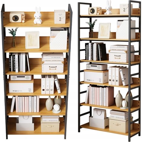 Bücherregal für Ordner, hoch, Loft-Schrank aus Metall, industriell, 174 cm (1/5)