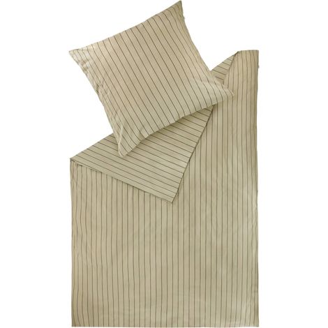SCHÖNER WOHNEN Biancheria da letto invernale SOFT STRIPE - 1 pezzo 135x200 cm, beige