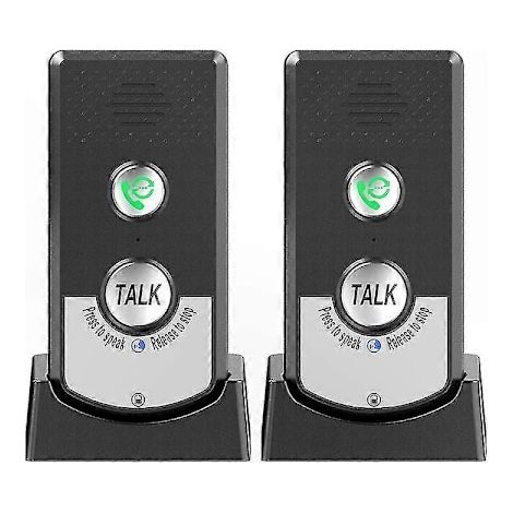 Kabelloses Heim-Intercom-System, 2er-Pack, Zwei-Wege-Sprachkommunikation, extrem hohe Reichweite und tragbar, schwarz