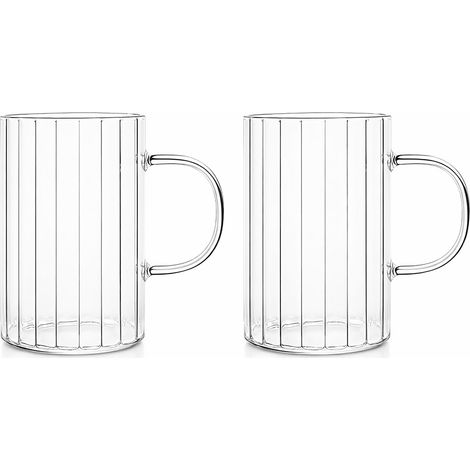 Lot de 2 tasses 25cl en verre borosilicate avec anse, LEIA (1/2)