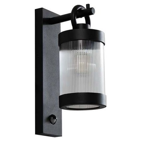 [GEBRAUCHT] B-Ware Lindby Außenwandleuchte Yrene LED Gartenlampe mit Sensor schwarz 20cm IP44 (1/2)