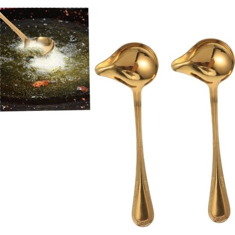 10 teiliges Set Edelstahl Soßenkellen mit Ausgießer zum einfachen Schöpfen Küchensoßenkelle kleine Suppenkelle 7,3 x 0,2 x 20 cm für den Gebrauch (1/5)
