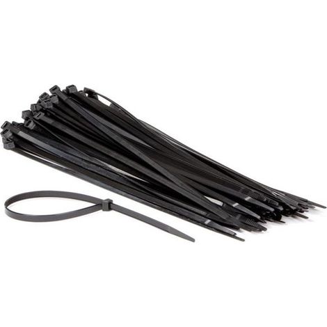 Jeu De Serre-cables En Nylon - 7 6 X 400 Mm - Noir (100 Pcs)