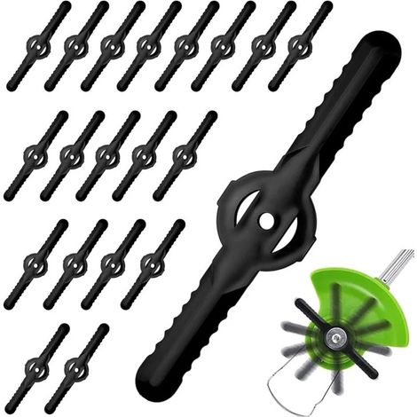 100 lames de rechange en plastique : lames de 14 cm, pour coupe-bordures, tondeuses à gazon et accessoires de finition pour jardin et pelouse. (1/5)