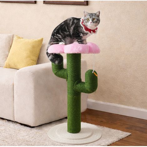 Tiragraffi cactus 46×46×90 cm in MDF e sisal verde con sistema antiribaltamento – MEUBLIV (1/5)
