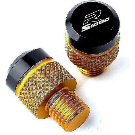 Accessoires moto pour BMW S1000R, S1000XR, S 1000 RS, 1000 XR (2021-2022) : bouchons de rétroviseurs en aluminium CNC M101,25, vis et boulons, couleur : or. (1/4)
