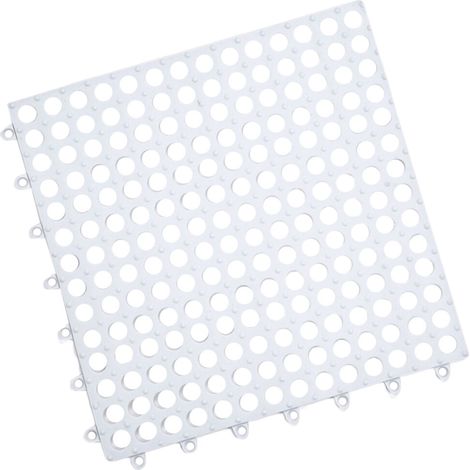 Alfombrilla de baño entrelazada, alfombrilla de suelo de plástico - Blanca 1 (1/5)