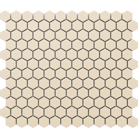 Ilcom mosaïque en céramique sur filet pour salle de bain et cuisine 26cm x 30cm - Beige nest