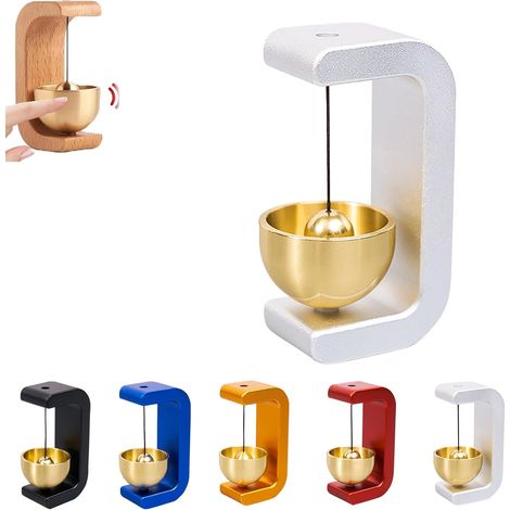 Cloche de porte magnétique sans perçage - Carillon éolien en C - Cloche de propriétaire de magasin - Sonnette de porte magnétique en bois - Cloche à suspendre pour jardin, véranda, maison - Blanc (1/5)