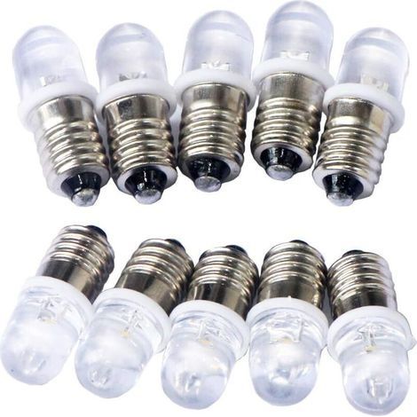 10pcs E10 12V Spot Ampoule LED Lampes Blanc chaud (1/3)