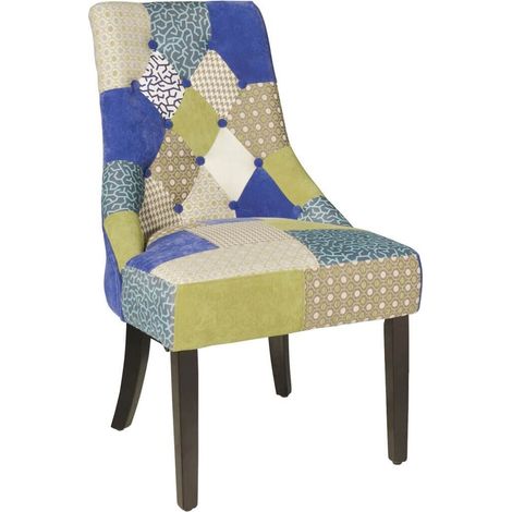 Poltrona patchwork imbottita in tessuto