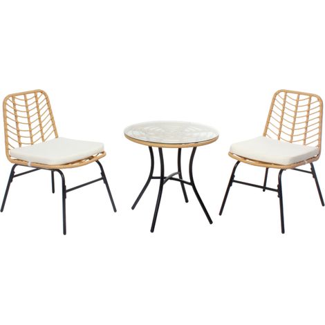 Set di mobili da giardino a 2 posti effetto rattan TOLEDE