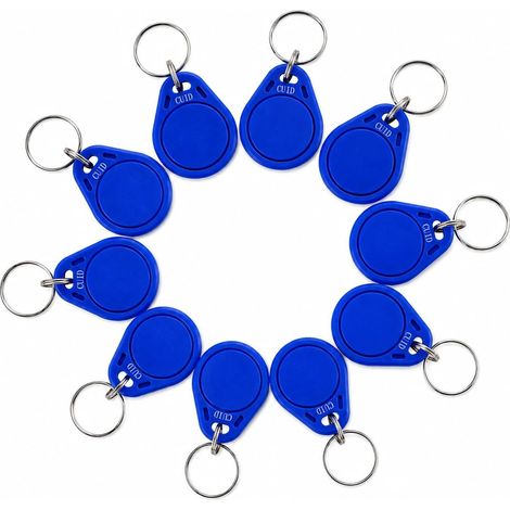 Lot de 10 Badges RFID 13,56 MHz Programmables, Puce CUID, Badges NFC Vierges Réinscriptibles, pour Contrôle d’Accès, Porte d’Immeuble, Bureau, Parking, Ascenseur Compatible (Bleu) (1/5)