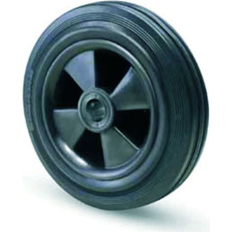 Ruote industriali semplici flangia termoplastica in gomma 112b - Specifiche: Ø mm 150x40 foro Ø mm 15 120daN