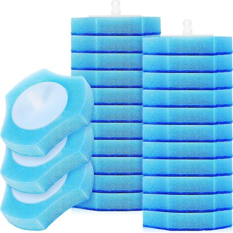 Toilet Brush Heads 30 Pieces Blue Sponge for Cleaning (1/5)