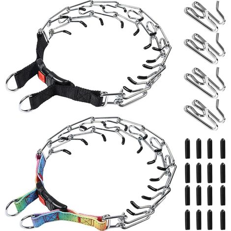 2 Paires Chien Collier Étrangleur Réglable Détachable, Collier de Dressage à Griffes pour Chienn, Collier pour Chien Solide Réglable et Durable Colliers Étrangleurs pour Chiens (3.0mmx50cm) (1/5)