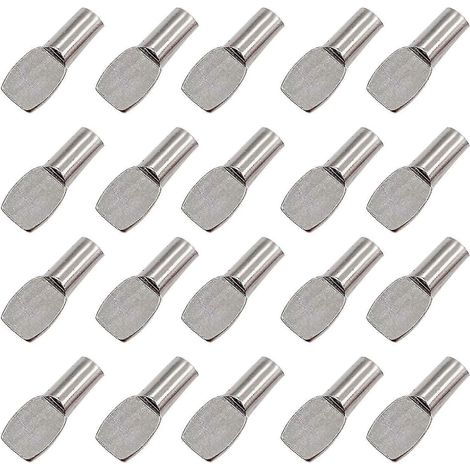 Supports d'étagère en forme de cuillère, 50 pièces, nickelés, pour armoires et étagères stratifiées. (1/5)