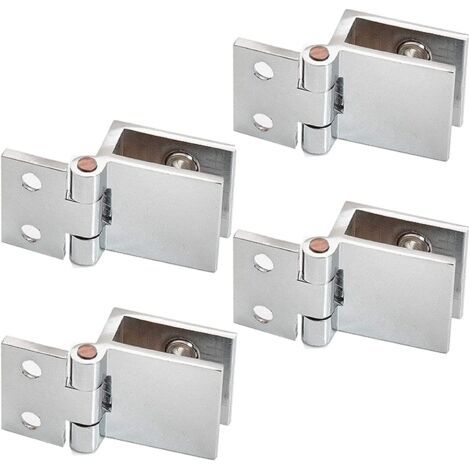 Paquet de 4 clips de porte en verre à charnières pour charnières sur les portes en verre des armoires de cuisine (1/5)