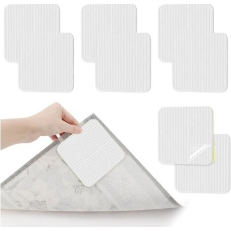 Anti Derapant Tapis,8PCS Tapis Antidérapant Autocollant Antidérapant Tapis Vacuum Tech Anti Glisse Tapis Gardez Votre Tapis en (1/4)