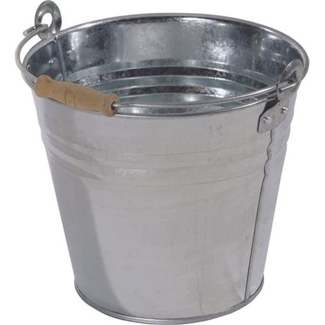 SECCHIO IN LAMIERA ZINCATA- - lt.10 ø cm.29x23h. - 2 pezzi IL CAMPO