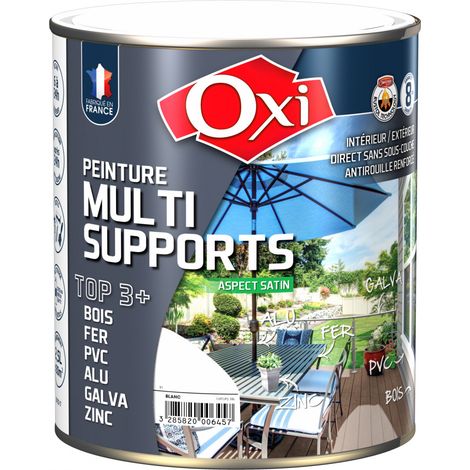 PEINTURE SATINEE MULTI-SUPPORTS TOP3 VERT OLIVIER 0.5L (1/4)