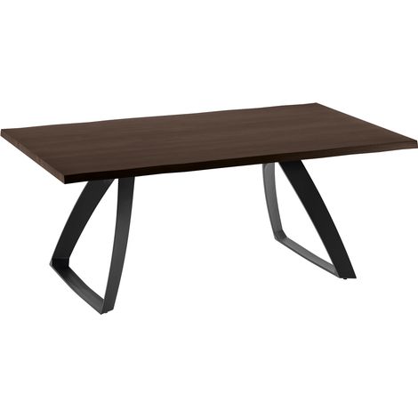 Tavolo da pranzo allungabile Bridge in Rovere termocotto impiallacciato con gambe in metallo nero, design moderno - Linea Bridge (1/4)