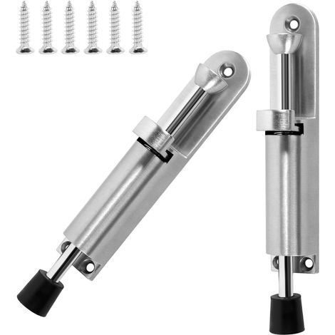 Tope de puerta resistente al viento, 2 piezas, tope de puerta para exterior, tope de puerta de suelo con pedal de resorte, tope de puerta de aleación de zinc para uso en interiores y exteriores