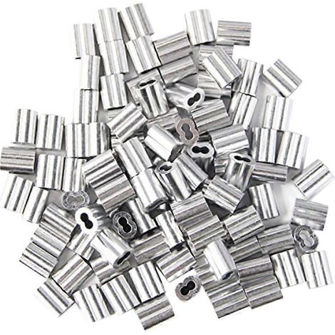 Lot de 120 manchons de sertissage en aluminium pour câbles et fils métalliques de 2 mm de diamètre (1/3)