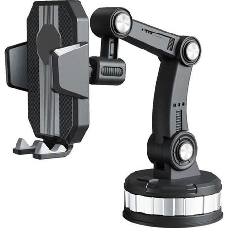 1 support de téléphone universel, réglable pour tableau de bord, fixation ventouse et clip, compatible smartphones 4-7 pouces, conducteurs routiers et particuliers