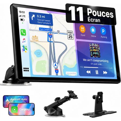 Écran Portable sans Fil 11 Pouces 2026 Upgrade CarPlay Voiture pour Car Play (1/5)