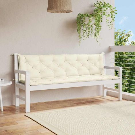 vidaXL Coussin de banc de jardin blanc crème tissu oxford (1/5)