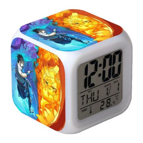 Réveil numérique Naruto (B), réveil carré avec lumières colorées