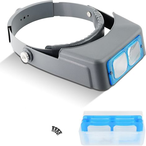 Loupe bandeau – 4 lentilles interchangeables (1,5 x 3,5 x) pour réparation électronique, bijoux et travaux manuels (1/5)