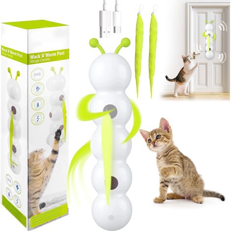 1 Jouet Chat, Mouvement Intelligent, Queue Plumes, Rechargeable USB-C, Ventouse Large, Intérieur (1/5)