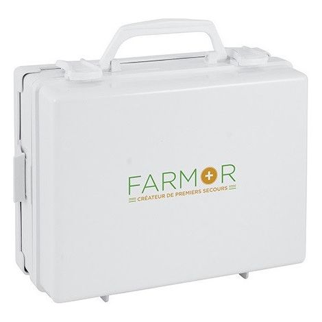 Farmor - Coffret de secours vide en ABS blanc avec poignée de transport et support mural - FAR 1021 AV