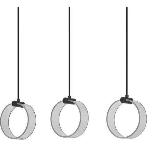 OSRAM Decor Circle Suspension décorative, 3 têtes, LN, 20W, 1300lm, 3000K/4200K/6500K, blanc chaud/froid/lumière du jour, interrupteur Click-CCT, IP20, plastique, noir, LED non interchangeable (1/5)