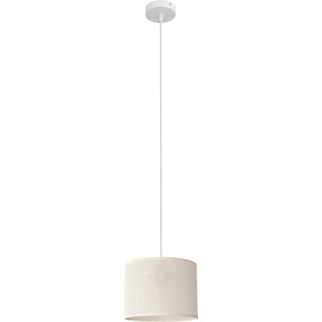 Helam ALBA Plafonnier Suspension Cylindrique Ecru, Blanc 20cm