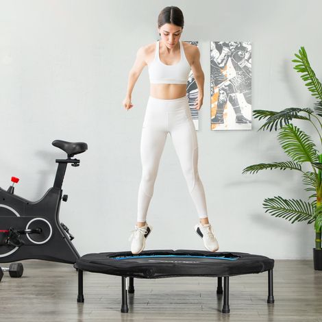 Trampoline Fitness Ø102 Pliable Cadre Antidérapant Charge Sport Entraînement Acier Bleu 100 kg (1/4)
