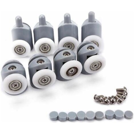 23Mm Rouleau Roulette Pour Porte De Douche Coulissante Galet Ajustables Roue Porte Douche Salle De Bain 8Pcs (1/5)