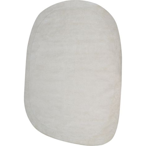 Alfombra moderna de viscosa y lana hecha a mano de forma irregular 200 x 300 cm blanco crema Mitha (1/5)