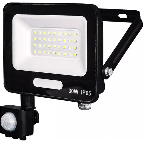 Faro LED 6000K con Sensore PIR, IP65, 30W 50W Regolabile per Esterno 30 watt