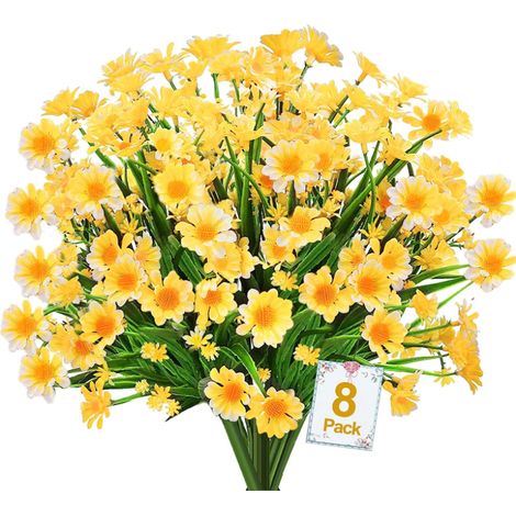 Flores Artificiales - 8 Unidades - Resistente A Los Rayos UV - Para Exterior E Interior - Ideal Para Jardín, Ventana, Porche Y Balcones (1/5)