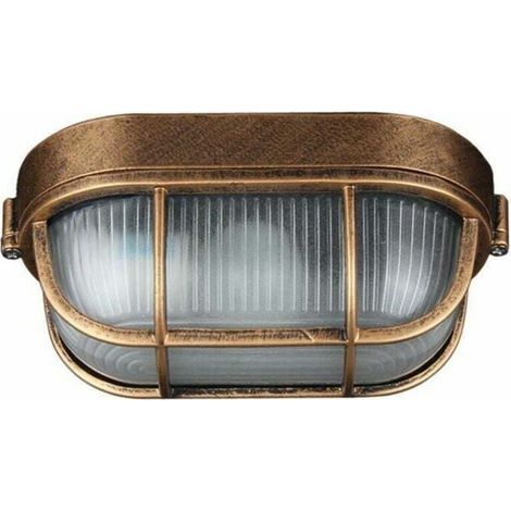 Applique D'extérieur, Lampe Ovale En Aluminium Moulé Sous Pression Applique, Murale Marine Nautique Lumière Vintage Industrielle, Lampe De Bateau, Décoration Mur Patio Couloir Lampes (1/4)
