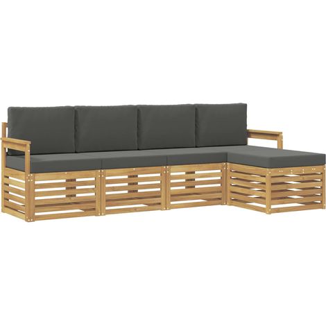 Outdoor Sofa Set 5 pcs White and Anthracite 249 x 122.5 x 73 cm vidaXL
