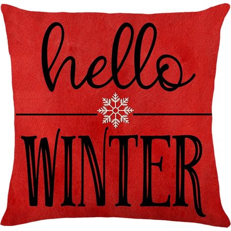 Housse De Coussin Noel - 45 x 45 cm - Tissu Coton Lin - Décoration Intérieure Pour Canapé Ou Fauteuil - 1 Pièce
