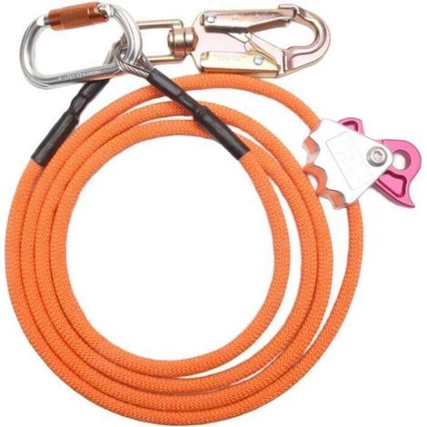 Kit de Ligne Retournement en Acier Corde Réglable pour Arboriculteurs et Grimpeurs Extérieur (1/4)