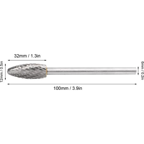Lime à métaux à tige de 6 mm, type H : 61232100 (1/5)