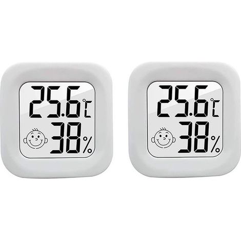 Dailygoody Mini-Thermometer für den Innenbereich Digitales Hygrometer Tragbarer Temperatur und Feuchtigkeitsmesser Weiß Ideal für Zuhause und (1/5)